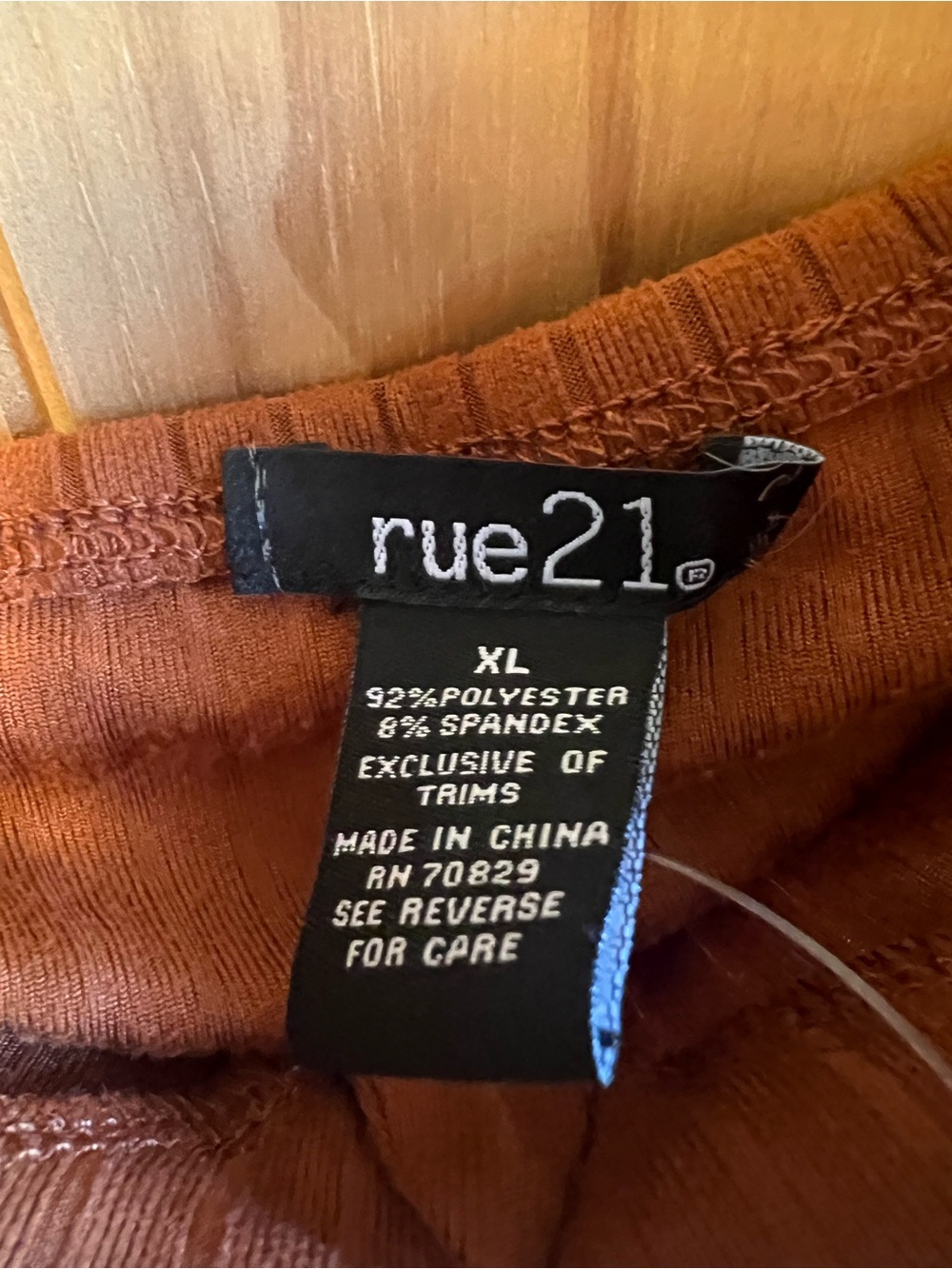 Rue21 Rust Brown Ribbed Faux Button-Front Off The Shoulder Long Sleeve Top XL - Picture 3 of 5